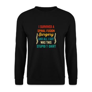 Back Post Surgery Recovery Men Women Discectomy - Unisex Sweatshirt - black - Front - Alina (178cm) & Michal (187cm)