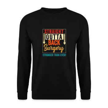 Back Post Surgery Recovery Men Women Discectomy - Unisex Sweatshirt - black - Front - Alina (178cm) & Michal (187cm)