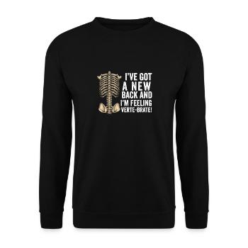 Back Post Surgery Recovery Men Women Discectomy - Unisex Sweatshirt - black - Front - Alina (178cm) & Michal (187cm)