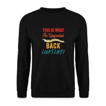 Back Post Surgery Recovery Men Women Discectomy - Unisex Sweatshirt - black - Front - Alina (178cm) & Michal (187cm)
