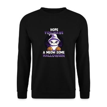 Costume de chat d'Halloween pour cadeau - Sweat-shirt Unisexe - noir - Devant - Alina (178cm) & Michal (187cm)