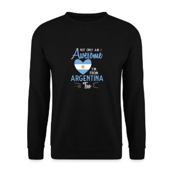 funny argentina saying print - Unisex Sweatshirt - black - Front - Alina (178cm) & Michal (187cm)