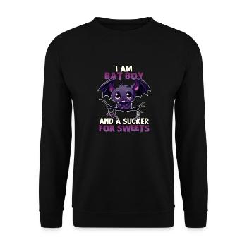 Bat Boy Halloween Costume Halloween Bat Kawaii - Unisex Sweatshirt - black - Front - Alina (178cm) & Michal (187cm)
