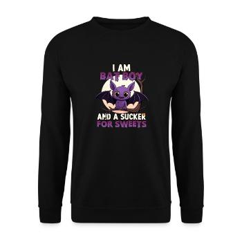 Kawaii Halloween Bat Costume Bat Boy Halloween - Unisex Sweatshirt - black - Front - Alina (178cm) & Michal (187cm)