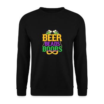 Beer Beads Boobs Mardi Gras Carnival - Unisex Sweatshirt - black - Front - Alina (178cm) & Michal (187cm)