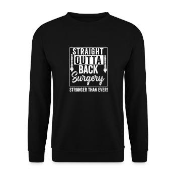 Back Post Surgery Recovery Men Women Discectomy - Unisex Sweatshirt - black - Front - Alina (178cm) & Michal (187cm)