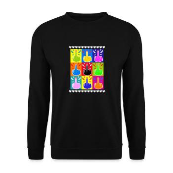 Doigt d’honneur Pop couleur Tie Dye Cool - Sweat-shirt Unisexe - noir - Devant - Alina (178cm) & Michal (187cm)