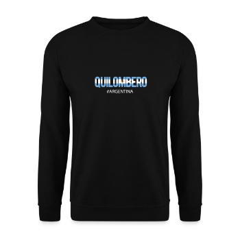 Argentinien Argentinische Flagge Männer Damen Camisa - Unisex Pullover - Schwarz - Vorne - Alina (178cm) & Michal (187cm)