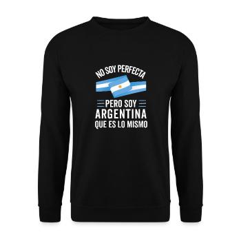 Argentinien Argentinische Flagge Männer Damen Camisa - Unisex Pullover - Schwarz - Vorne - Alina (178cm) & Michal (187cm)