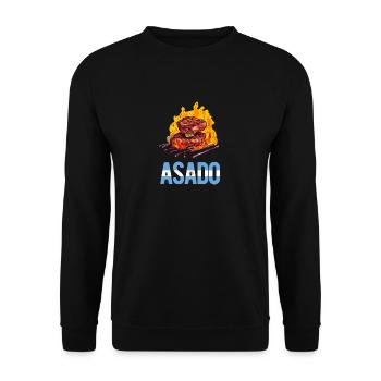 Argentinien Argentinische Flagge Männer Damen Camisa - Unisex Pullover - Schwarz - Vorne - Alina (178cm) & Michal (187cm)