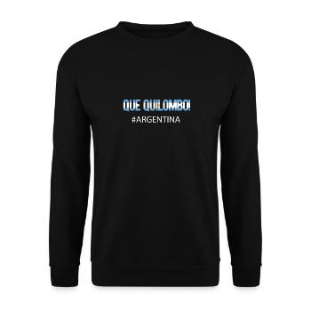 Argentinien Argentinische Flagge Männer Damen Camisa - Unisex Pullover - Schwarz - Vorne - Alina (178cm) & Michal (187cm)