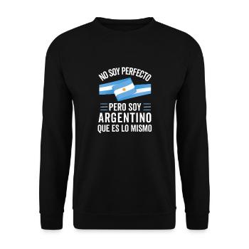 Argentinien Argentinische Flagge Männer Damen Camisa - Unisex Pullover - Schwarz - Vorne - Alina (178cm) & Michal (187cm)