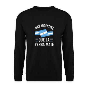 Argentinien Argentinische Flagge Männer Damen Camisa - Unisex Pullover - Schwarz - Vorne - Alina (178cm) & Michal (187cm)