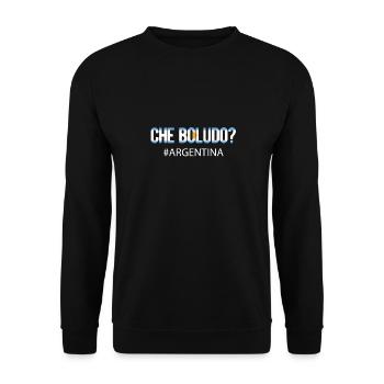Argentinien Argentinische Flagge Männer Damen Camisa - Unisex Pullover - Schwarz - Vorne - Alina (178cm) & Michal (187cm)