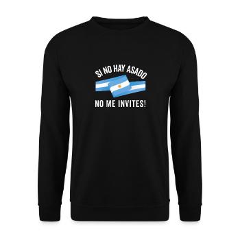 Argentinien Argentinische Flagge Männer Damen Camisa - Unisex Pullover - Schwarz - Vorne - Alina (178cm) & Michal (187cm)