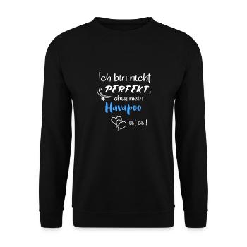 Perfekter Havapoo I Havaneser Pudel Mix - Unisex Pullover - Schwarz - Vorne - Alina (178cm) & Michal (187cm)