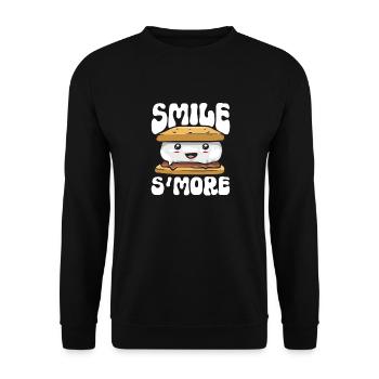 S'more Lagerfeuer Marshmallow Camping - Unisex Pullover - Schwarz - Vorne - Alina (178cm) & Michal (187cm)