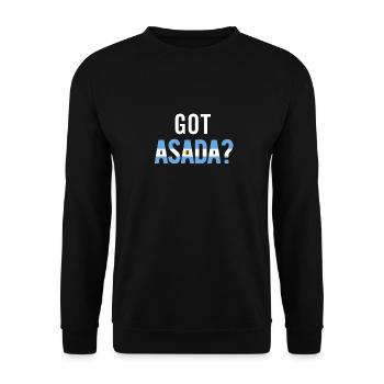 Argentinien Argentinische Flagge Männer Damen Camisa - Unisex Pullover - Schwarz - Vorne - Alina (178cm) & Michal (187cm)