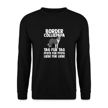 Hund Hundepapa Border Collie - Unisex Pullover - Schwarz - Vorne - Alina (178cm) & Michal (187cm)