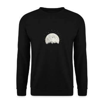 Lune derrière la lumière du ciel des montagnes - Sweat-shirt Unisexe - noir - Devant - Alina (178cm) & Michal (187cm)