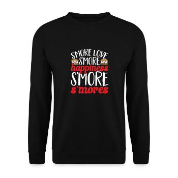 S'more Lagerfeuer Marshmallow Camping - Unisex Pullover - Schwarz - Vorne - Alina (178cm) & Michal (187cm)