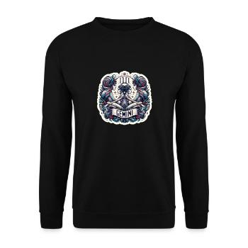 Zodiac sign Gemini - Unisex Sweatshirt - black - Front - Alina (178cm) & Michal (187cm)