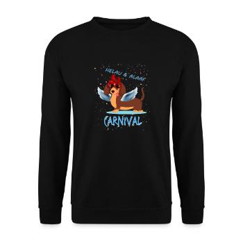 Dachshund, Carnival, Carnival, Helau, Alaaf, Angel - Unisex Sweatshirt - black - Front - Alina (178cm) & Michal (187cm)