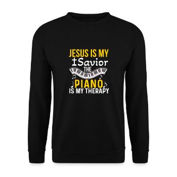 Pianiste chrétien Jésus Pianiste Musicien - Sweat-shirt Unisexe - noir - Devant - Alina (178cm) & Michal (187cm)
