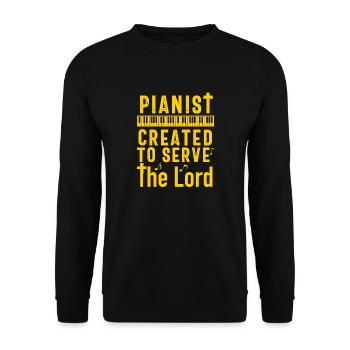 Christian Pianist Jesus Piano Player Musician - Unisex Sweatshirt - black - Front - Alina (178cm) & Michal (187cm)