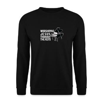 Pianiste chrétien Jésus Pianiste Musicien - Sweat-shirt Unisexe - noir - Devant - Alina (178cm) & Michal (187cm)