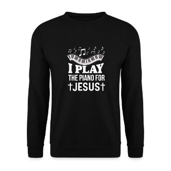 Pianiste chrétien Jésus Pianiste Musicien - Sweat-shirt Unisexe - noir - Devant - Alina (178cm) & Michal (187cm)