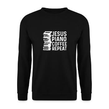Christian Pianist Jesus Piano Player Musician - Unisex Sweatshirt - black - Front - Alina (178cm) & Michal (187cm)