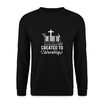 Pianiste chrétien Jésus Pianiste Musicien - Sweat-shirt Unisexe - noir - Devant - Alina (178cm) & Michal (187cm)