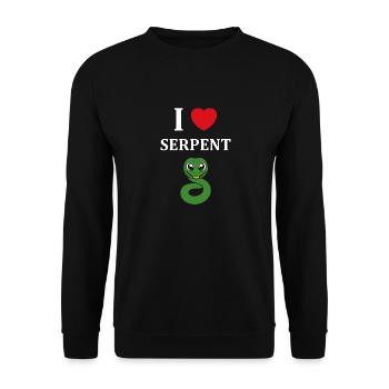 Humour petit serpent - Sweat-shirt Unisexe - noir - Devant - Alina (178cm) & Michal (187cm)