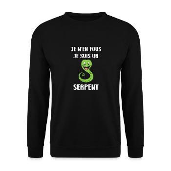 Humour petit serpent - Sweat-shirt Unisexe - noir - Devant - Alina (178cm) & Michal (187cm)