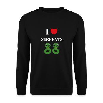 Humour petit serpent - Sweat-shirt Unisexe - noir - Devant - Alina (178cm) & Michal (187cm)