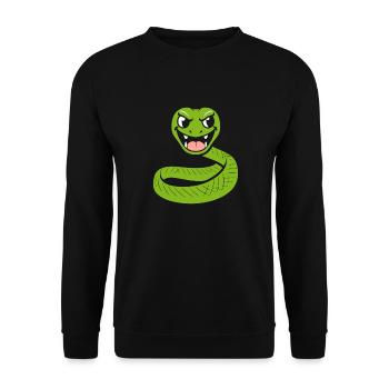 Humour petit serpent - Sweat-shirt Unisexe - noir - Devant - Alina (178cm) & Michal (187cm)