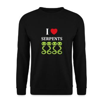 Humour petit serpent - Sweat-shirt Unisexe - noir - Devant - Alina (178cm) & Michal (187cm)