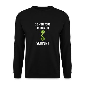Humour petit serpent - Sweat-shirt Unisexe - noir - Devant - Alina (178cm) & Michal (187cm)