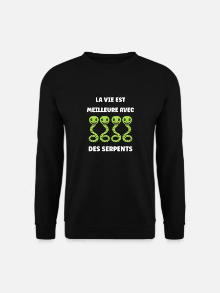 Humour petit serpent - Sweat-shirt Unisexe - noir