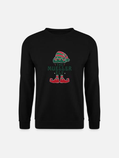 Müller Elf Personalisierter Name Weihnachtsfamilie - Unisex Pullover - Schwarz