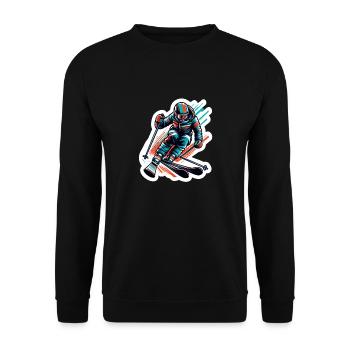 Skifahrer - Unisex Pullover - Schwarz - Vorne - Alina (178cm) & Michal (187cm)