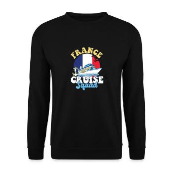 France Cruise Squad Family Vacation Trip - Unisex Sweatshirt - black - Front - Alina (178cm) & Michal (187cm)