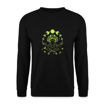 Frog In a Yoga Meditating Pose - Unisex Sweatshirt - black - Front - Alina (178cm) & Michal (187cm)