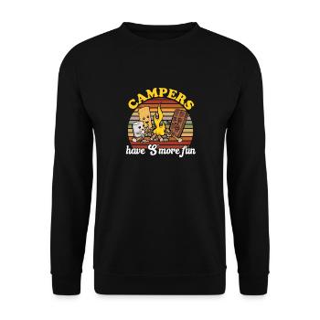 S'more Campfire Marshmallow Camping - Unisex Sweatshirt - black - Front - Alina (178cm) & Michal (187cm)