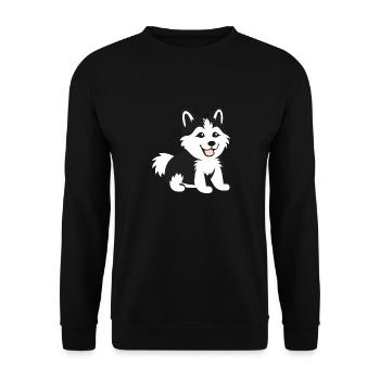 Humor kleiner Husky - Unisex Pullover - Schwarz - Vorne - Alina (178cm) & Michal (187cm)