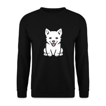 Humor kleiner Husky - Unisex Pullover - Schwarz - Vorne - Alina (178cm) & Michal (187cm)