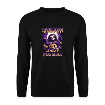 Costume d'Halloween de paresseux effrayant | - Sweat-shirt Unisexe - noir - Devant - Alina (178cm) & Michal (187cm)