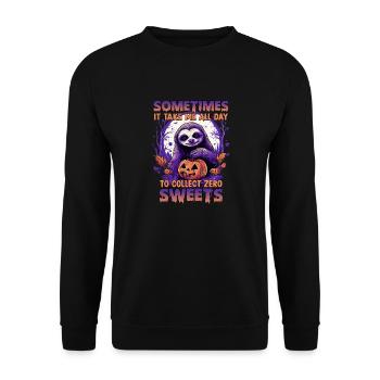 Costume amusant de paresseux d'Halloween pour les - Sweat-shirt Unisexe - noir - Devant - Alina (178cm) & Michal (187cm)
