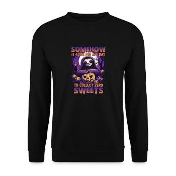 Costume d'Halloween drôle de paresseux | - Sweat-shirt Unisexe - noir - Devant - Alina (178cm) & Michal (187cm)